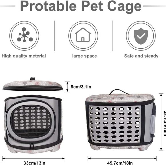 Foldable Pet Dog Cat Puppy Handbag Carrier Cage - Picture 2 of 13
